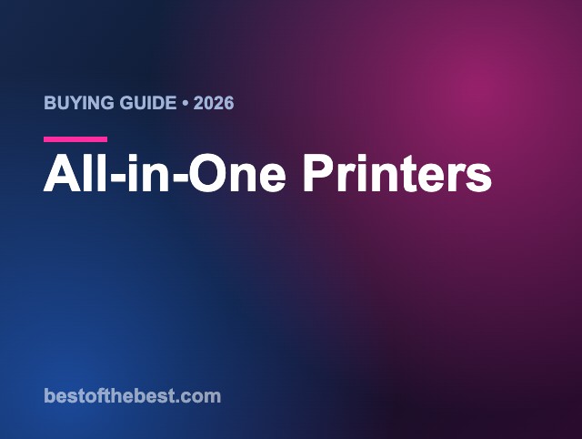 Buying guide 2026 banner from bestofthebest.com titled All-in-One Printers