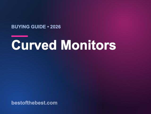 Buying guide 2026 banner from bestofthebest.com titled Curved Monitors