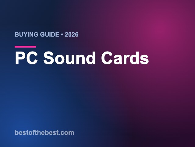 Buying guide 2026 banner from bestofthebest.com titled PC Sound Cards