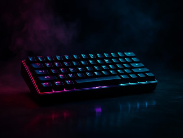 Compact keyboard with colourful RGB backlighting