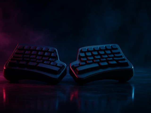 Split ergonomic keyboard in two separate halves