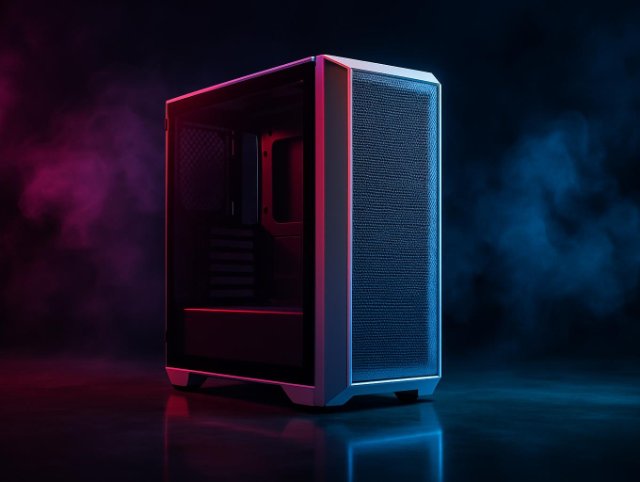 White-fronted PC tower case with a dark side panel