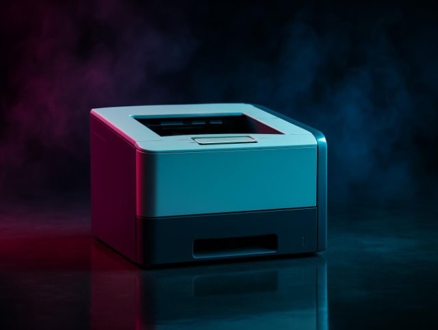Laser printer beside an inkjet that needs print head cleaning
