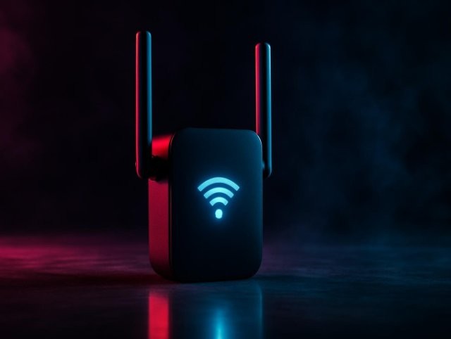 WiFi range extender plugged in to cover a dead zone at home