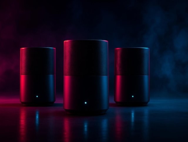 Gaming mesh WiFi router with low latency design on a dark background